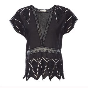 Ulla Johnson Black Lace Top